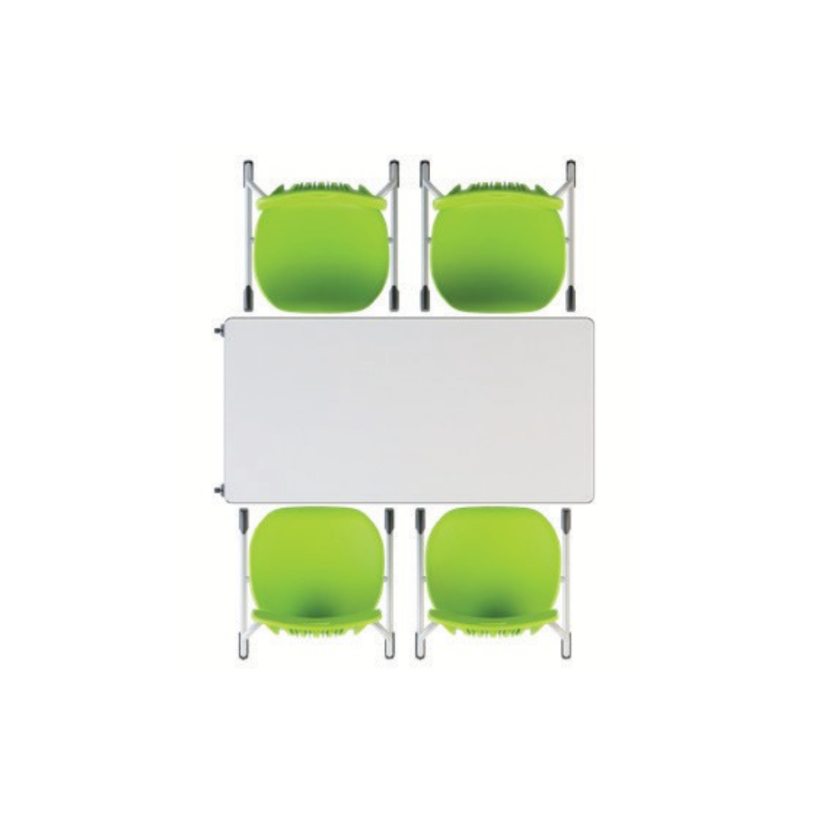 Set mobilier educațional „Esco Flexus Duo” – Masă modulară cu două scaune ergonomice, clasele I-XII