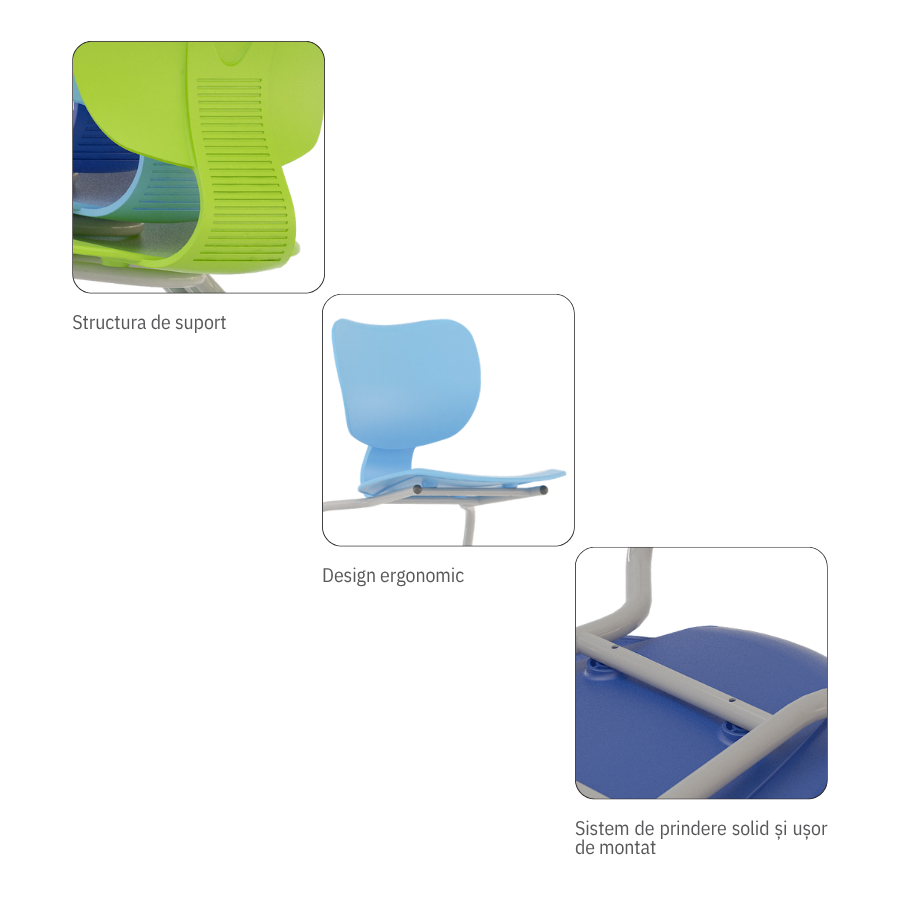 Scaun scolar ergonomic tip cantilever Esco COPRA-C pentru clase gimnaziale si liceale