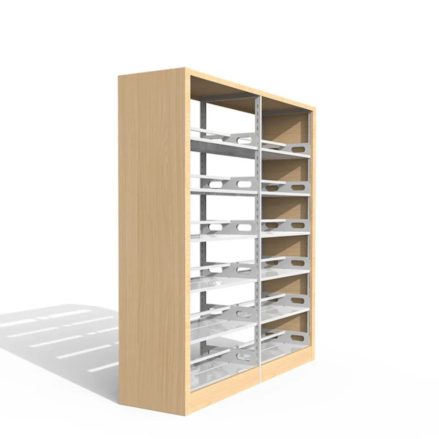 Raft metalic dublu-față pentru biblioteca, modul single-row