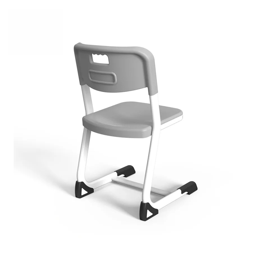 Set ergonomic iStudy White – masă și scaun pentru elevi, clasele V–VIII, blat fag deschis