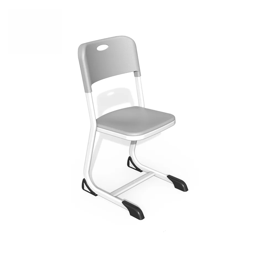 Scaun școlar Ergo School, pentru clasele VIII–XII, alb-gri