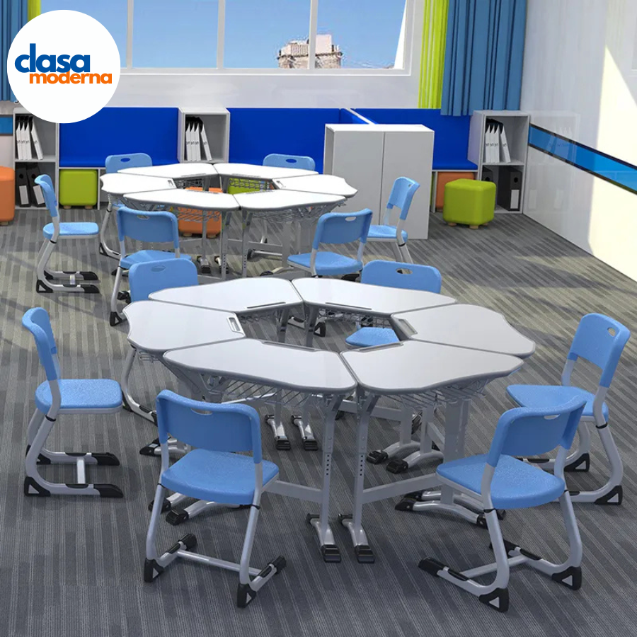 Bancă școlară reglabilă, individuală, colaborativă Edupro, pentru clasele V–XII