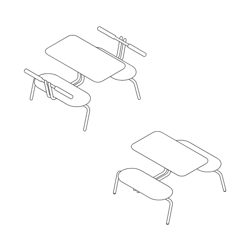 Set mobilier cantină pentru 4 elevi [NatureFlow]
