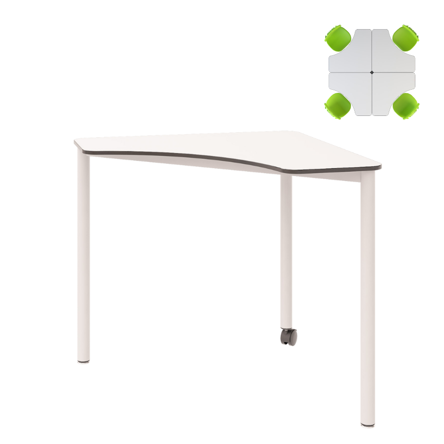 Masă triunghiulară modulară si colaborativă Esco Flexus Triangle Table pentru clasele I-XII