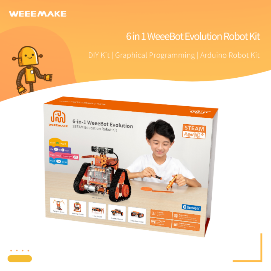 Kit educațional de robotică WeeeBot Evolution 6 în 1
