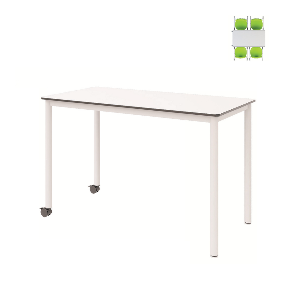 Set mobilier educațional „Esco Flexus Duo” – Masă modulară cu două scaune ergonomice, clasele I-XII