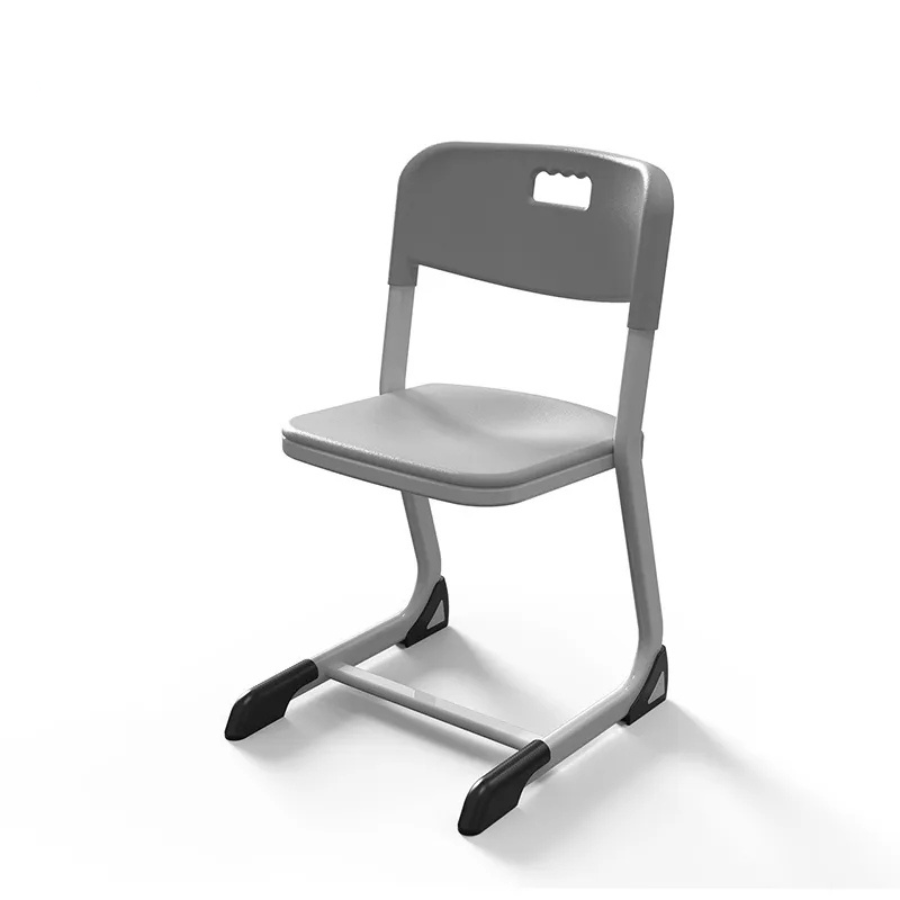 Set ergonomic iStudy Grey – masă și scaun pentru elevi, clasele VIII-XII, blat fag deschis