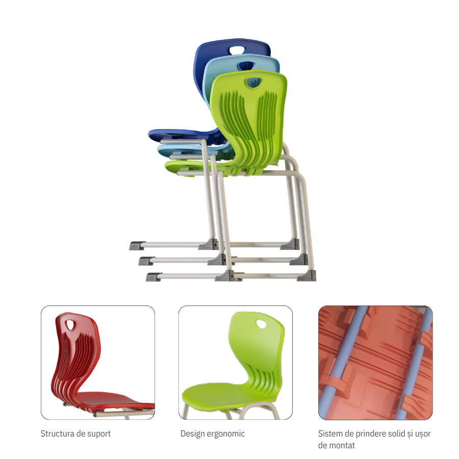 Scaun scolar ergonomic tip cantilever Esco Maxima – C clasele I-XII