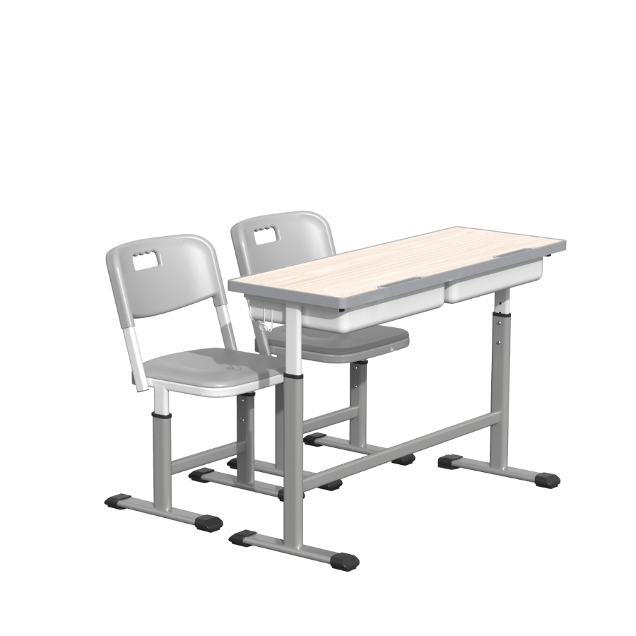 Set școlar reglabil DuoDesk – masă dublă și două scaune ergonomice clasele I-XII