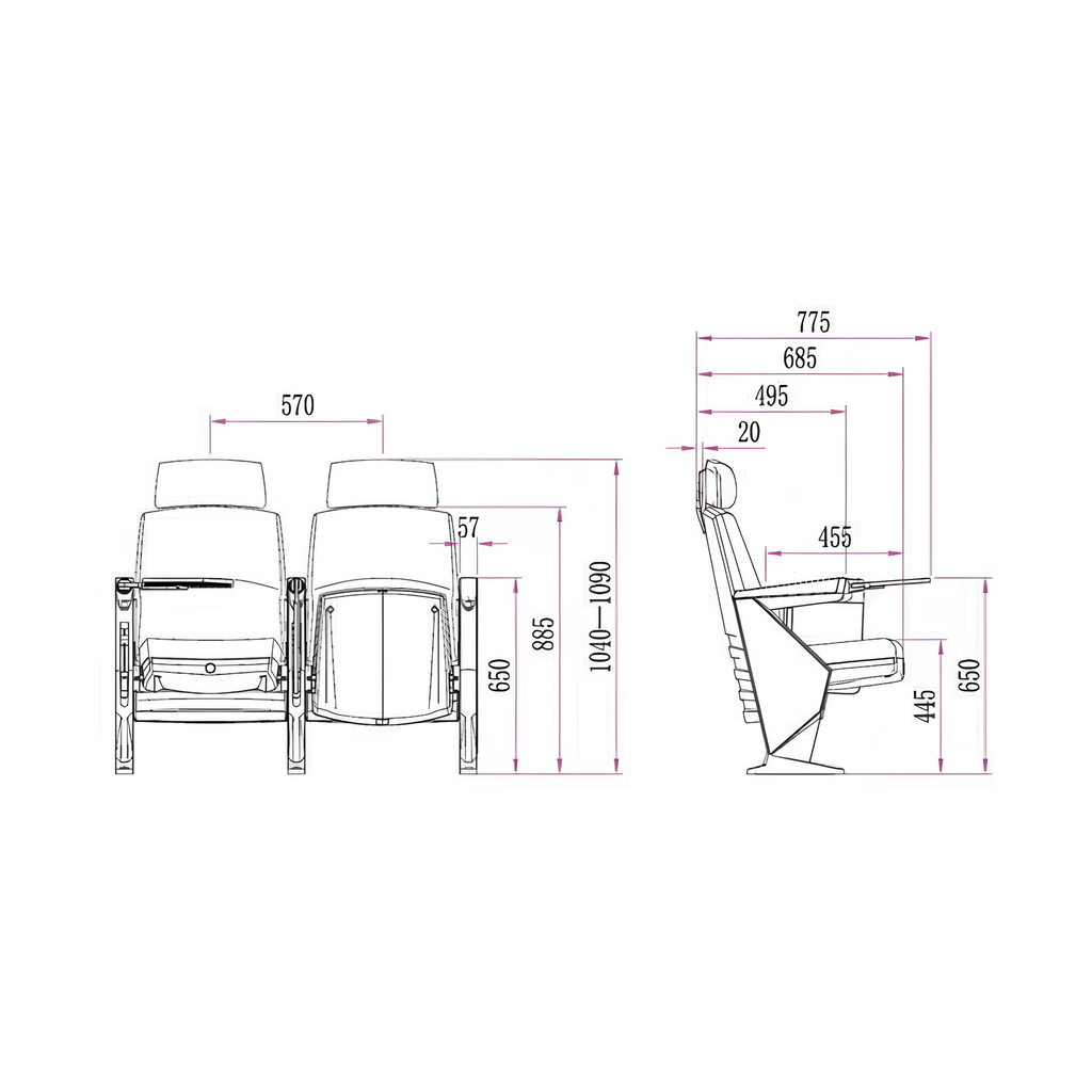 Fotoliu Auditorium / Conferințe [Premium Comfort+]