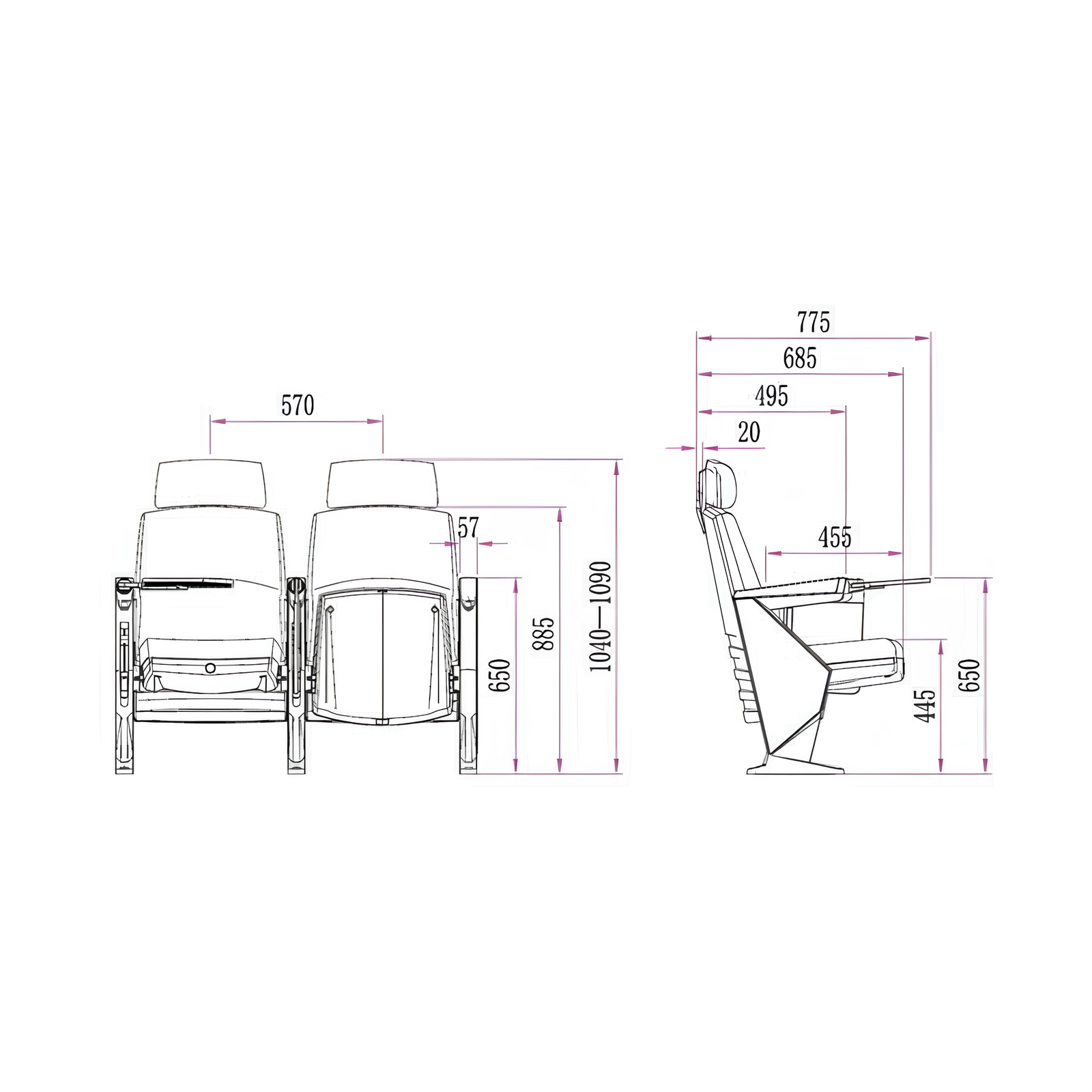 Fotoliu Auditorium / Conferințe [Premium Comfort+]