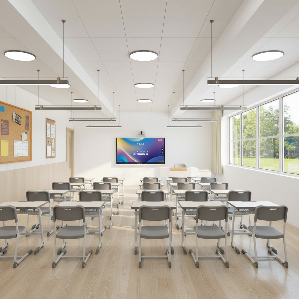 Clasă modernă cu aranjare clasică și SMART Board GX Plus