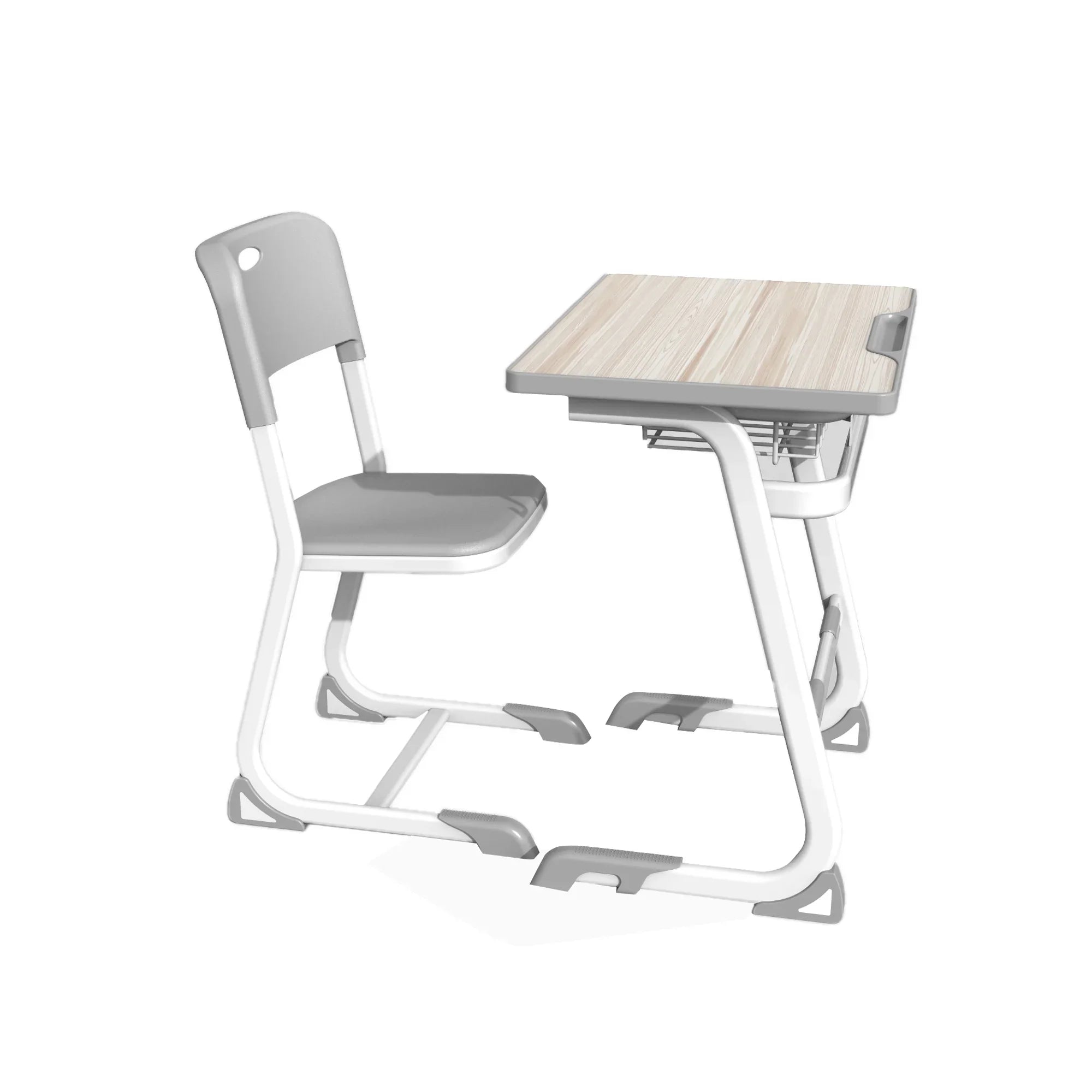 Scaun școlar Ergo School, pentru clasele VIII–XII, alb-gri