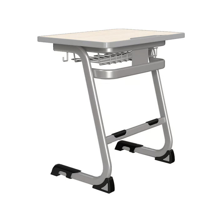 Set ergonomic iStudy Grey – masă și scaun pentru elevi, clasele VIII-XII, blat fag deschis